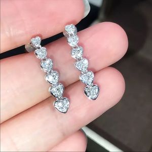 New Women’s925 Silver Multi Heart Diamond Earrings